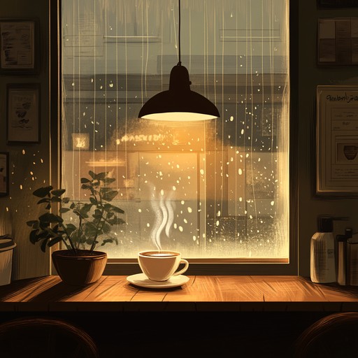 This soft bossa nova track captures the feel of a tranquil café on a rainy afternoon. The soothing guitar strums blend seamlessly with the delicate piano, making it ideal for contemplative moments and deep thoughts. The wistful notes provide a sense of peace and nostalgia, inviting listeners to drift into their own reveries.