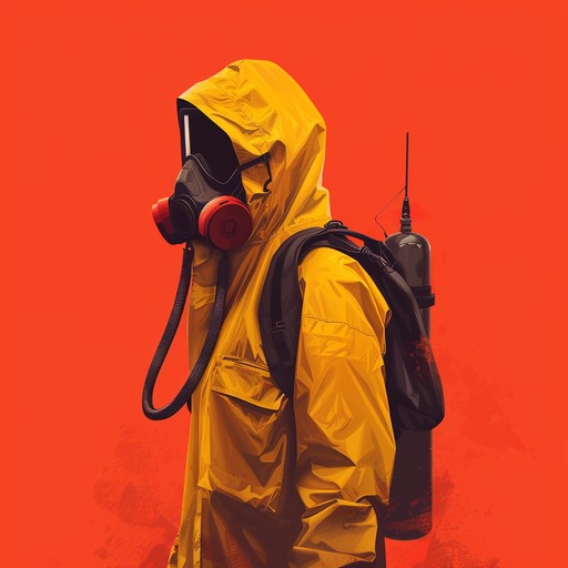 A tense, suspenseful instrumental track evoking the perils of dealing with hazardous materials in a high-risk environment. Ominous drones, unsettling sound effects, and a pulsing electronic beat create an atmosphere of impending danger.