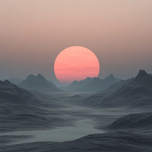 Imagine a majestic sunset over an otherworldly landscape, with soft, ambient melodies and trance rhythms weaving through the air like a gentle breeze. The slow build up of synthesizer layers creates an uplifting feeling, transporting the listener to a serene space filled with dreamy, cosmic vibes.