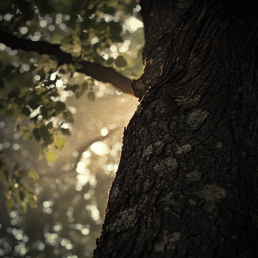 Imagine a sonic landscape where each gentle strum of the harp echoes through the vast, towering trees, creating a serene echo that resonates with the soul’s desire for calmness and peace.