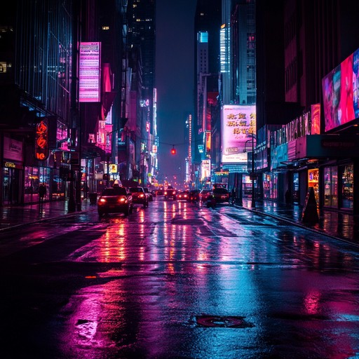 A blend of dark tones, eerie melodies, and pulsating beats, encapsulating the noir aesthetics of the late night cityscape. The deep rhythms and shadowy synth layers evoke images of neon lit streets and hidden dangers lurking in alleyways.