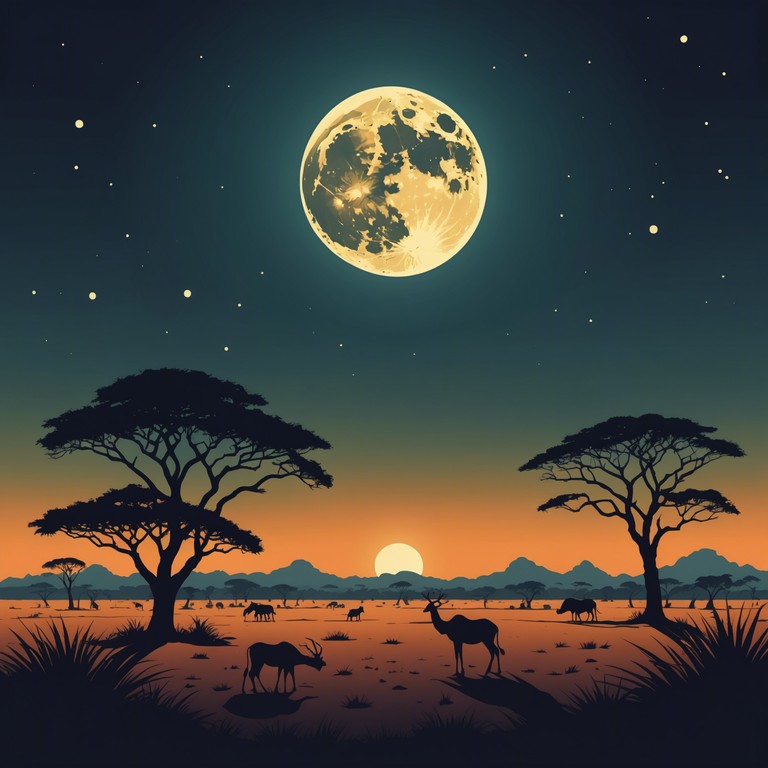 This composition blends traditional african rhythms with an eerie undertone, creating a unique amalgamation of culture and mystery. With subtle percussive elements adding complexity, this track feels like a haunting journey through a moonlit african landscape.