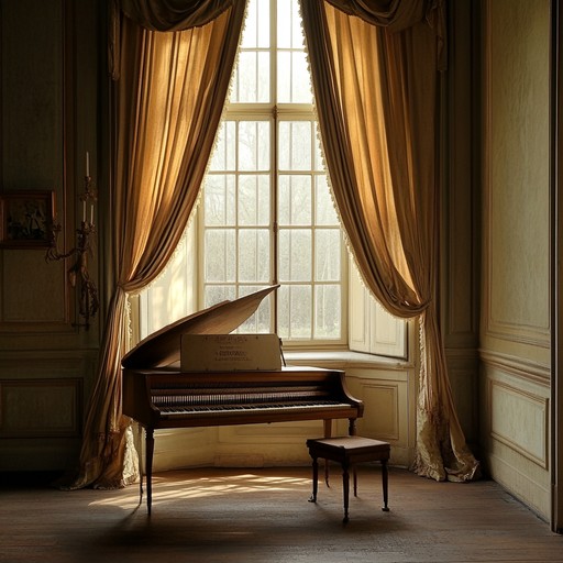 A serene harpsichord takes the listener on a tranquil journey through baroque harmonies, creating an atmosphere of timeless elegance and introspection. Each note is delicately placed, weaving a tapestry of sound that is both soothing and reflective, reminiscent of a peaceful 18th century garden.