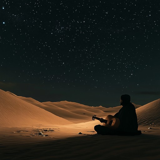 Indulge in a calm and reflective experience as a sole oud serenades the evening in the middle eastern desert with tender strokes, embodying the serenity of twilight’s embrace.