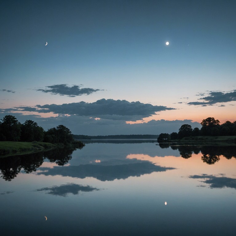 A soft, atmospheric track that evokes a sense of serene solitude under the moonlit sky, perfect for evening relaxation and introspective moments. A gentle piano guides the listener through a landscape of sound that mirrors the calm and mystery of twilight.