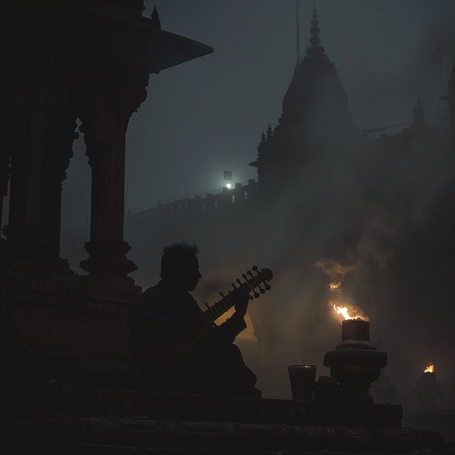 This track weaves traditional indian raga with the edgy, urgent rhythms of rock to create a powerful and evocative soundscape. Emphasizing drama and foreboding through its complex melodic structures and dynamic shifts, it captures the ethereal beauty of a mystical evening in banaras, transforming into a thrilling sonic experience.