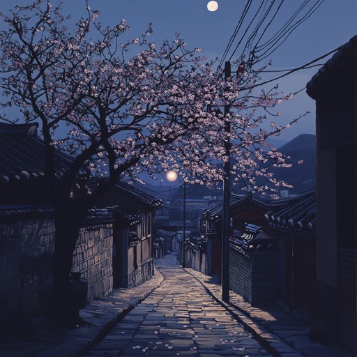 An instrumental track blending soft synths and traditional korean instruments to create a serene atmosphere reminiscent of calm nights in seoul, inviting listeners to introspect and relax.