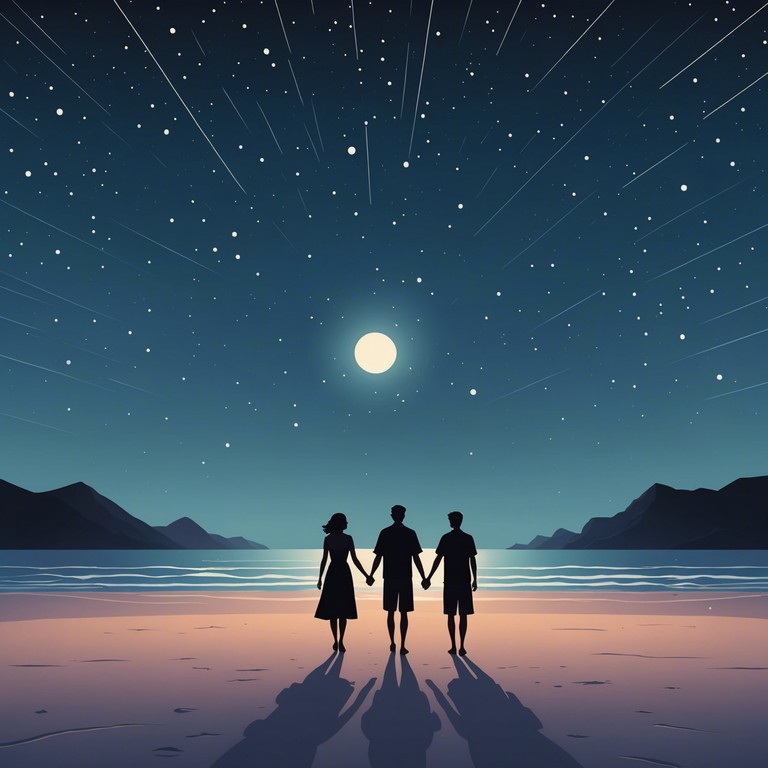 A gentle composition that captures a tranquil, romantic evening under a blanket of stars, enhancing moments of intimacy and soft whispers of love.