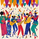 upbeat, catchy, vibrant celebration with cheerful melodies