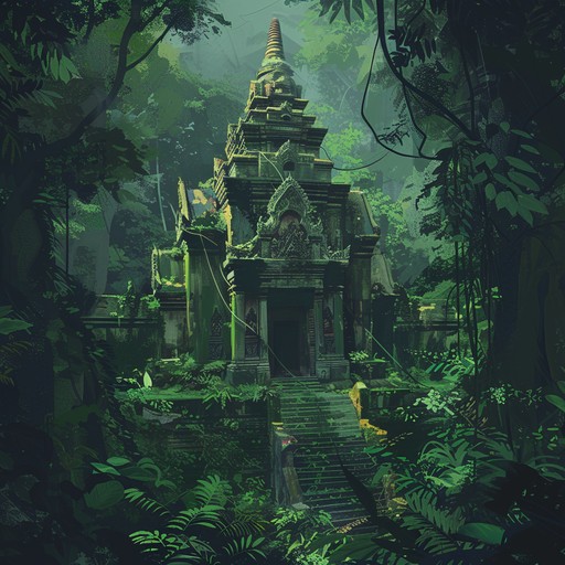 An immersive journey through a cosmic jungle, blending deep dubstep basslines with tribal percussion, and mystical soundscapes. The track evolves dynamically, conjuring images of an ancient temple hidden amidst otherworldly flora and fauna.