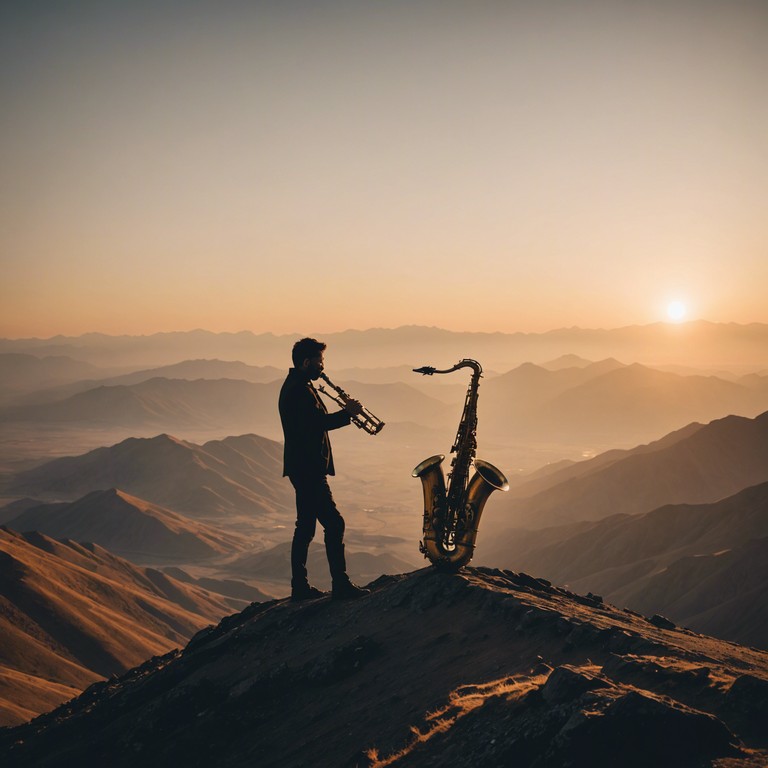 This composition transcends the essence of time, painting vibrant soundscapes with a grandiose flair, where each note soars like an eagle across the mountains, reflecting depths of passion and heights of wonder. This track merges classical jazz virtuosity with the scale and emotion common to epic music, featuring complex harmonizations and bold, dynamic shifts.