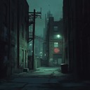 mysterious urban environment mixed with eerie, unsettling elements