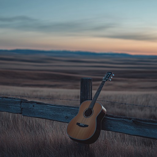 An expressive instrumental featuring acoustic guitar, reflecting the silent beauty of the western landscape at twilight, evoking feelings of calm and introspection