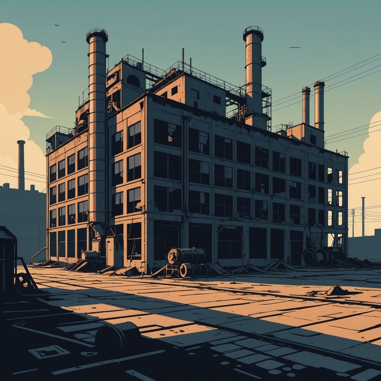 This track blends the relentless drive of industrial rock with an underlying layer of trippy soundscapes, creating a sonic journey through a post apocalyptic factory where echoes bounce off cold metal walls. The music captures the rhythmic noise of machinery mixed with surreal, hallucinatory effects to evoke a deep, immersive experience.