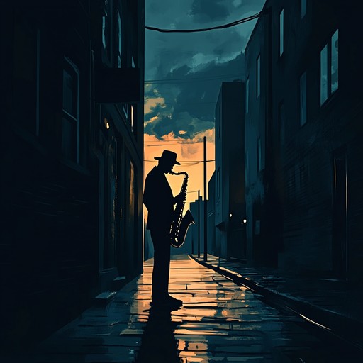 A soulful saxophone croons at twilight, painting the solitude of an empty urban landscape with notes that echo longing and profound nostalgia. The electronic undertones subtly enhance the emotional depth, drawing listeners into a poignant, reflective state.