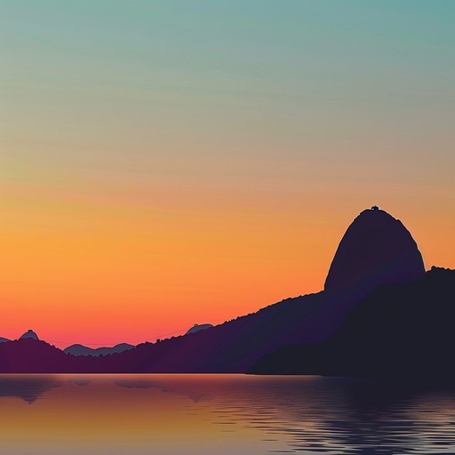 Imagine a serene evening in rio de janeiro as the sun sets over the copacabana beach, highlighted by gentle rhythms and a light, ambient melody that captures the essence of brazilian tranquility