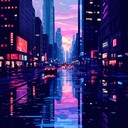 chill beats blending urban nightscapes with ethereal ambient melodies