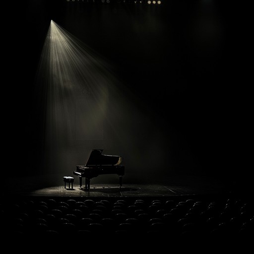 Experience a recital where the boundaries between performer and audience blur. The piano's haunted notes and whispering strings create a space of dark intimacy and melancholy, ideal for a seductive, eerie setting.