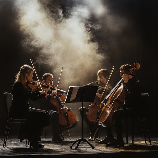 Experience an exhilarating journey through joyous melodies and dynamic rhythms, as each instrument in the string quartet takes its turn in the spotlight. The composition balances technical mastery with a playful spirit, offering an energizing blend of classical techniques and modern harmonies, creating an uplifting and unforgettable soundscape.