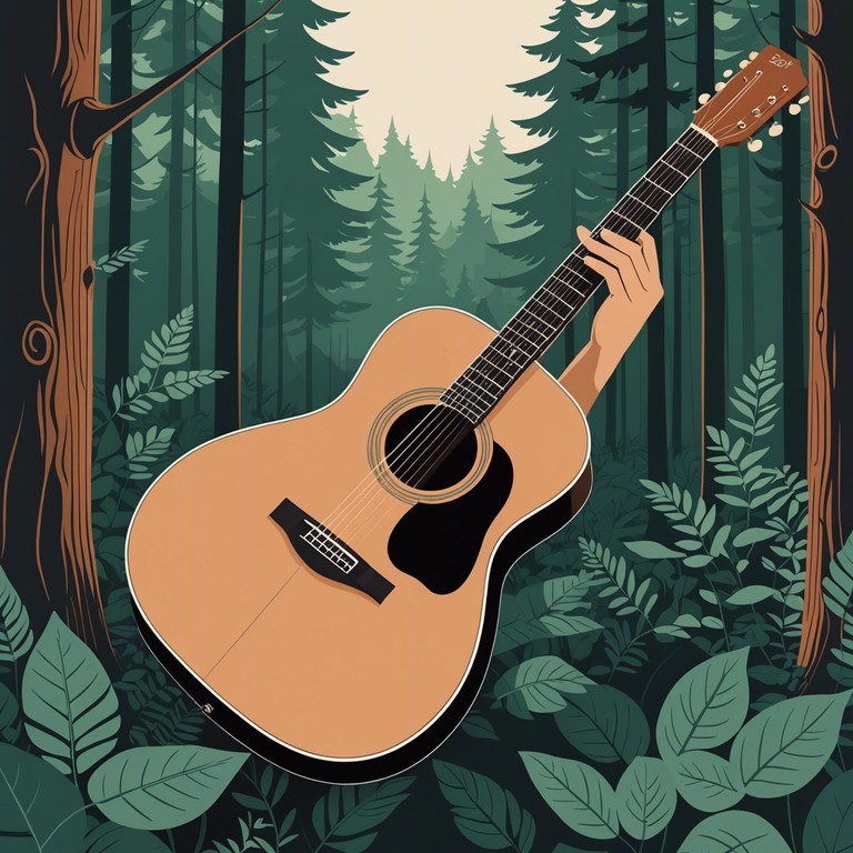 Expanding on the theme of nature’s tranquility, this alternative version emphasizes deeper reflective tones, incorporating subtle sound of wind and rustling leaves, enriching the folk experience with every strum