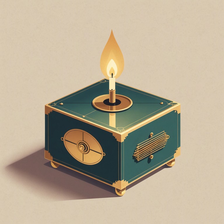 A music box provides a captivating and slightly spine chilling melody meant to captivate children's imaginations, resembling tales often told in whispers at a slumber party.