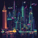 energetic cyberpunk instrumental capturing the heartbeat of the city