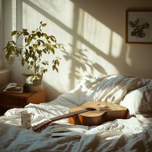 An intimate and gentle guitar track with a playful twist, setting the perfect mood for cozy bedroom moments spent in pure relaxation and joy. The tunes spark a sense of nostalgia, warmth, and whimsy.