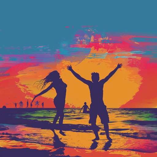 Feel the warmth of the sun on your skin and the sand between your toes as this song transports you to a lively tropical beach party. Joyful, rhythmic beats and vibrant melodies bring people together to dance and celebrate in pure bliss.