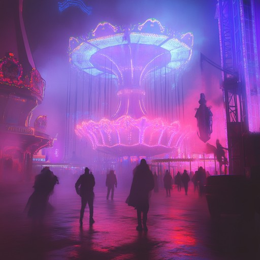 Journey through a haunted electric fairground, where gothic melodies intertwine with electric rhythms, creating a vibrant and eerie sound adventure. This composition blends ethereal tones with pulsating beats, capturing a unique and captivating vibrancy.