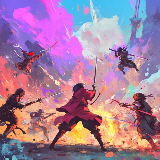 An upbeat, high energy composition that evokes the spirit of adventure, featuring rapid rhythms, dynamic transitions, and soaring melodies—ideal for anime sequences featuring battle scenes, chases, or heroic moments. Designed to enhance the sense of excitement and exhilaration, it combines traditional japanese instruments with modern orchestration for a vivid aural experience.