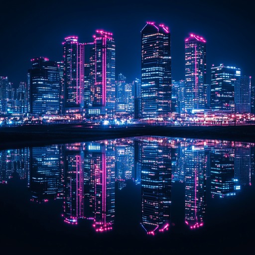 A high energy instrumental k pop track capturing the pulse of a city at night, featuring dynamic synth melodies and rhythmic beats that mirror the hustle and bustle of urban life under the glow of neon lights.