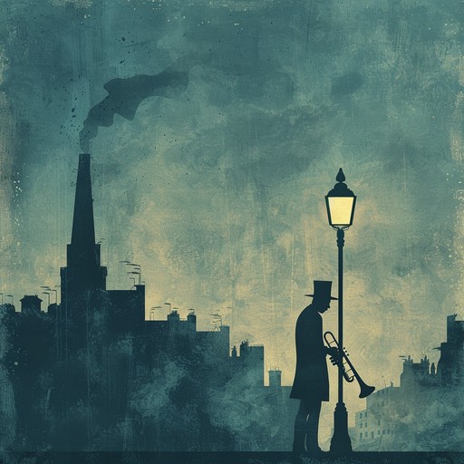 An evocative jazz piece capturing the loneliness and mystery of a moonlit cityscape. The dramatic interplay of the trumpet and saxophone creates a hauntingly beautiful soundscape that transports the listener to a smoky, late night jazz club. The twisting melodies and slow tempo help convey the melancholic and contemplative atmosphere, perfect for a reflective evening.