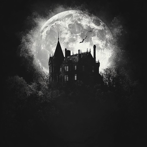 An unsettling symphony featuring violins, eerie woodwinds, and deep brass to evoke the suspenseful, spooky midnight aura, ideal for haunted forest scenes.