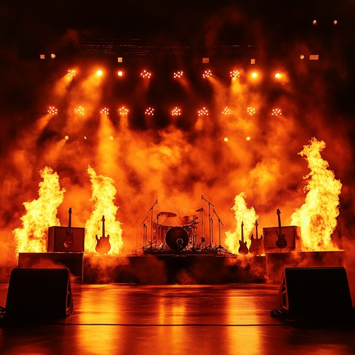 A thrilling journey through a soundscape of electric guitars and powerful drums, conjuring the image of an inferno ablaze with energy and vitality. Perfect for headbanging and unleashing a burst of adrenaline.