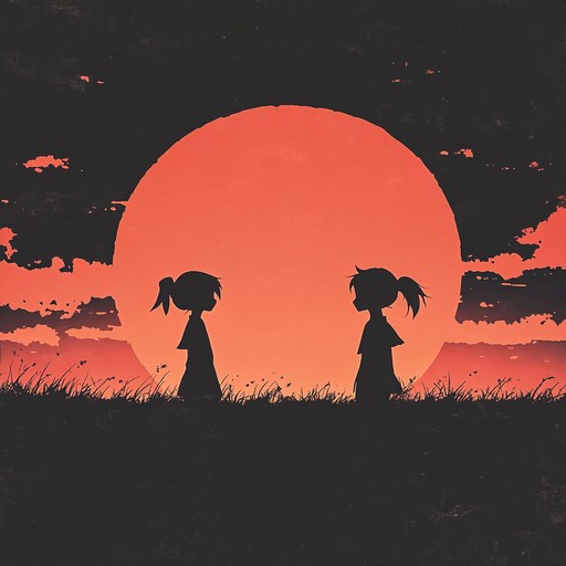 A reflective and melancholic piece with delicate piano melodies interwoven with soft strings, evoking the emotion of anime characters saying farewell at sunset. Each note drips with nostalgia and quiet sorrow as they journey through bittersweet memories.