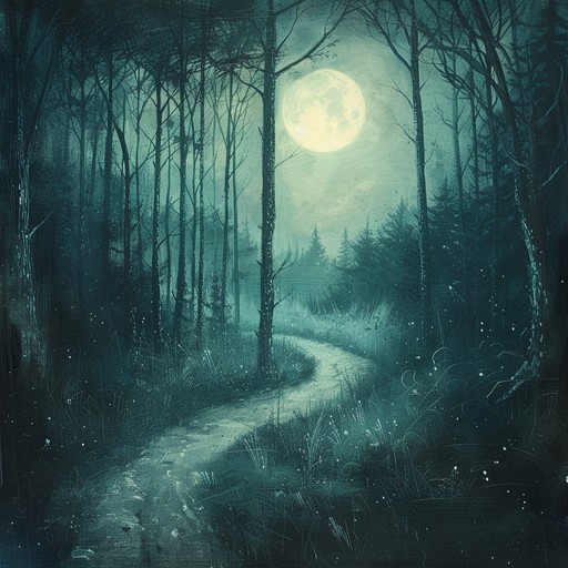 An ambient indie instrumental piece that invites listeners to explore the serenity and mystery of a moonlit forest. Gentle acoustic guitar and ambient synth layers combine to create a meditative and reflective atmosphere, interspersed with natural sounds of distant water and soft winds.