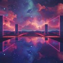 synth melodies journey through cosmic neon realms