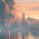 ethereal sounds blending to depict a calm, futuristic ambience