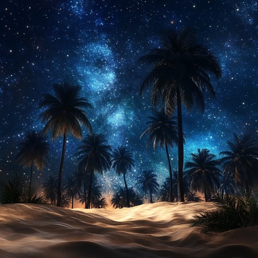 An instrumental piece blending soft oud melodies with the tranquil ambiance of a moonlit desert oasis, designed to ease listeners into restful sleep