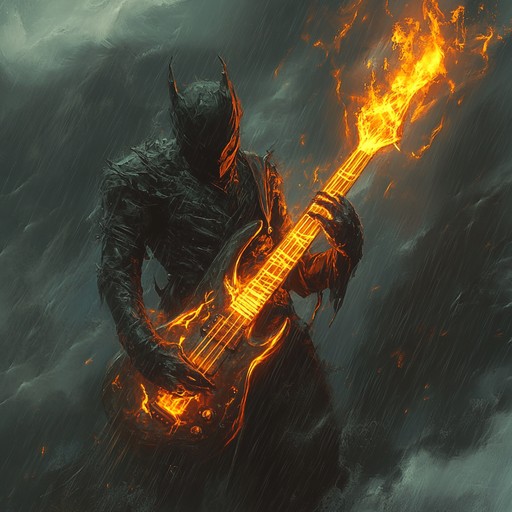 Experience an adrenaline fueled journey with explosive riffs, rapid drumming, and piercing guitar solos. This metal anthem brings the listener into the midst of an epic battle, with moments of fierce intensity and heroic triumph. Perfect for headbanging and air guitar shredding.