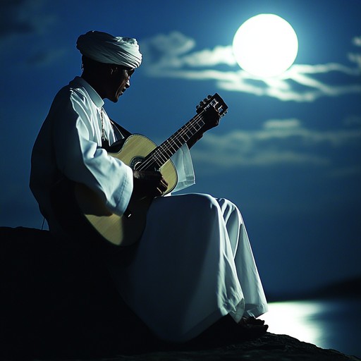 In the heart of a serene andalusian village, the sounds of a solitary spanish guitar fill the air, weaving through tales of ancient romance and timeless mysteries. The music captures the essence of a moonlit night, where every note tells a story of longing and enchantment.