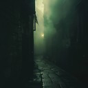 echoing eerie melodies in dense, shadowy atmosphere