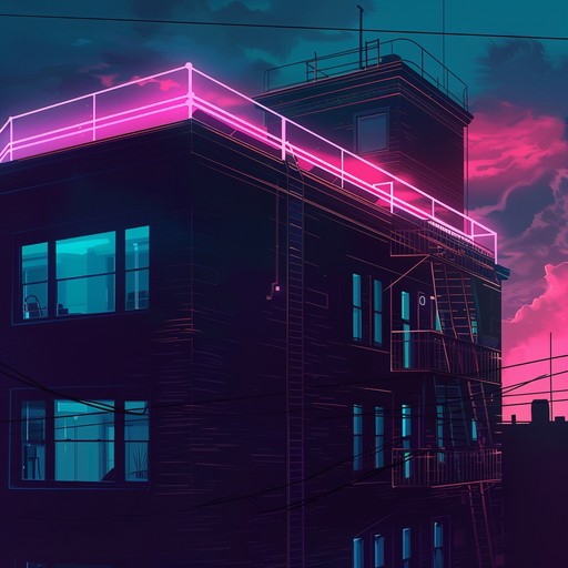 Imagine a sprawling neon-lit city at nightfall, the sky a canvas of purples and blues, interwoven with the hustle of urban life and distant echoes of urban activity. The track layers ponderous beats with crisp hi-hats and textured synths creating an otherworldly yet deeply urban atmosphere.