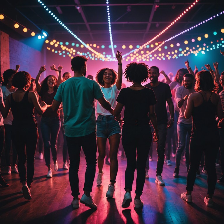 This track combines the cheerful pulse of classic new jack swing with modern vibrant rhythms to create a celebratory atmosphere perfect for any joyful event. Expect robust, uplifting soundscapes interwoven with legends of festive nights filled with dance and elation