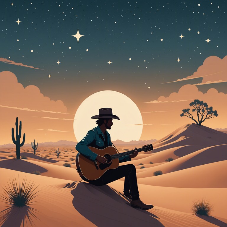 This track encapsulates the essence of a tranquil western desert as dusk settles. An ideal soundscape for deep reflection or a serene night by the campfire, it combines traditional western instruments with a hypnotic rhythm that evokes the vast, starlit skies and the gentle whispers of the desert wind.