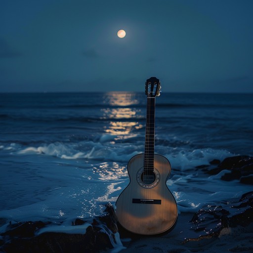 A tender instrumental piece featuring delicate guitar melodies that evoke a romantic night under the stars, interwoven with subtle latin rhythms, creating a nostalgic and heartfelt atmosphere.