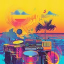 an evocative blend of tropical percussion and atmospheric synths