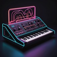 city lights, rhythmic beats, melodic synth adventure