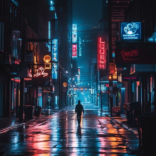 An instrumental phonk composition that blends melancholic melodies with atmospheric beats, capturing the feeling of wandering alone through empty city streets at night illuminated by neon lights