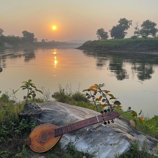 As the sun sets over the peaceful riverside, the air fills with the mesmerizing raagas of hindustani music, creating a tranquil and comforting ambiance. Traditionally played on the sitar, these soothing melodies invoke a heartwarming sense of serenity and nostalgia, perfect for introspective moments. Embrace the essence of classic indian culture and its calming, reflective beauty with this soul soothing instrumental piece